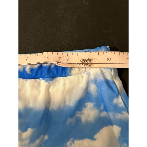 90s Y2K Sky Clouds Print Sheer Mesh Mini Skirt Grunge Rave‎ Hippie Retro Size 2 - Picture 9 of 11